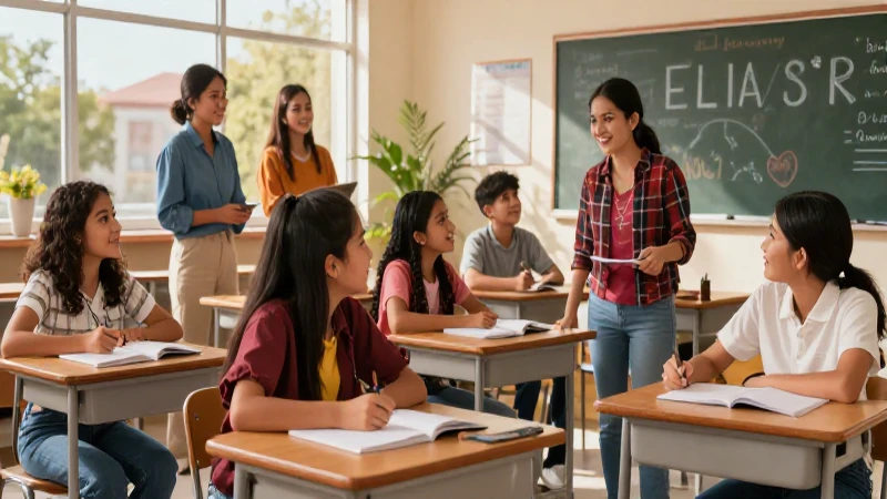 Estudiantes mexicanos aprenden en aula vibrante
