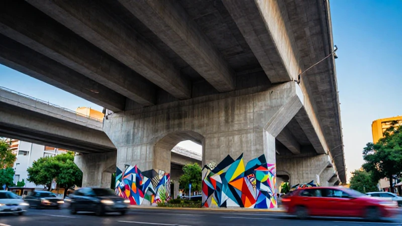 Viaductos transforman la movilidad y el arte urbano