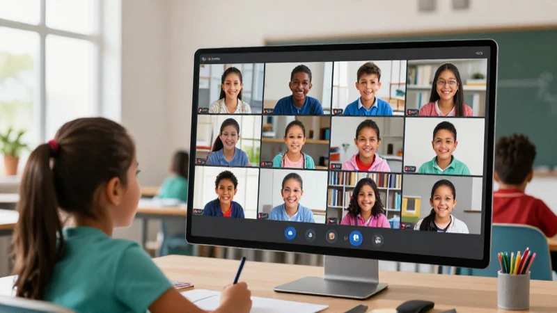 Videoconferencia: definición, ejemplos y concepto clave 5 Niños mexicanos colaborando en aula digital