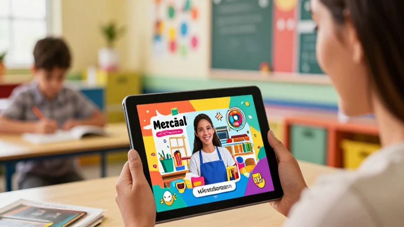 Videos impactantes para la capacitaci贸n en la Nueva Escuela Mexicana 3 Educadora con tableta en entorno educativo moderno