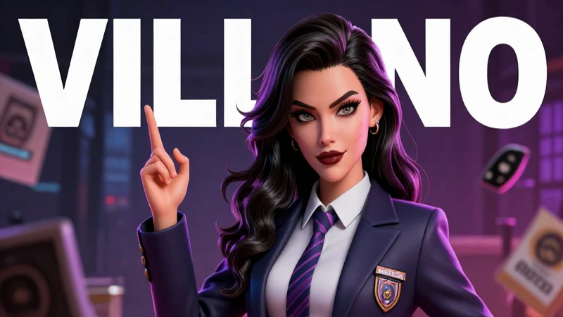 Villana sofisticada con estética de cómic y educación