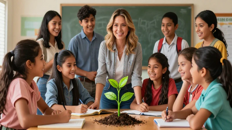 Estudiantes mexicanos en escena educativa vibrante