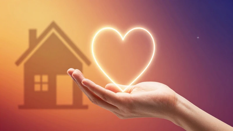 Mano con corazón luminoso de seguridad