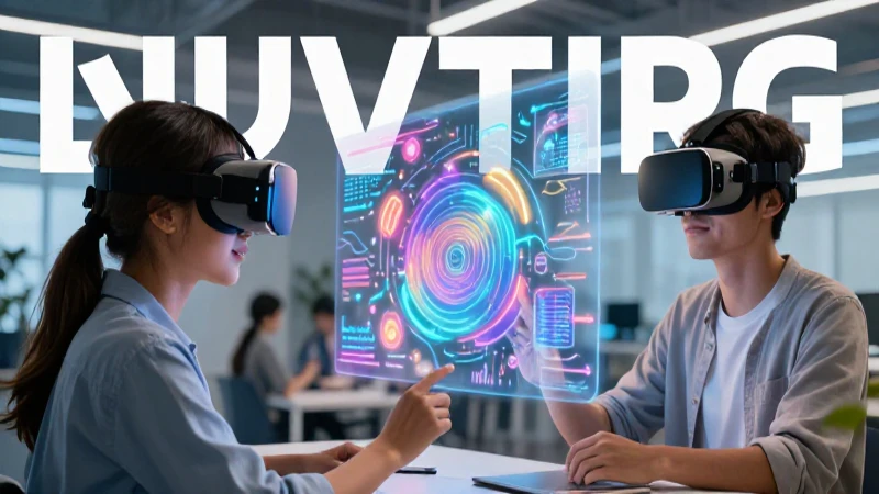 Estudiante con VR aprende conceptos abstractos en entorno moderno
