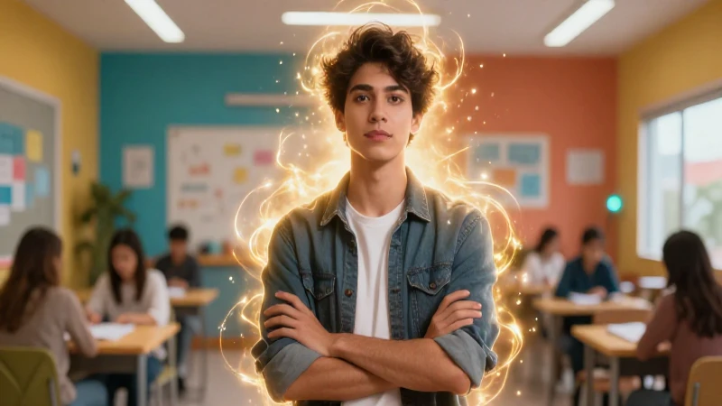 Virtudes de una persona: Las 25 más importantes y valiosas 5 Joven mexicano confiado en ambiente educativo vibrante