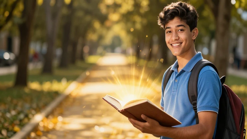 Qué son las virtudes, sus tipos, valores y defectos 6 Joven estudiante iluminando camino hacia el conocimiento