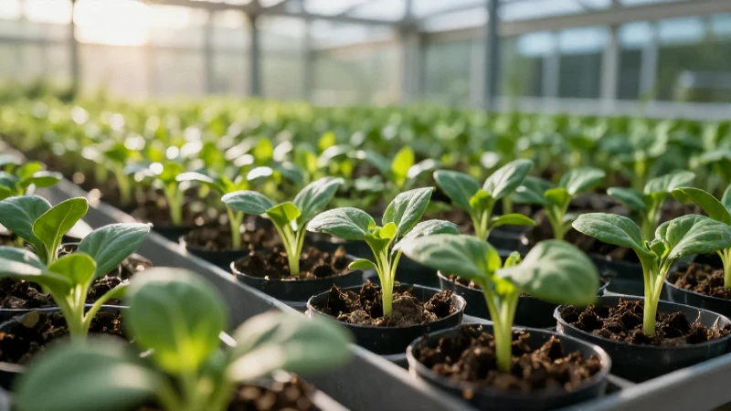 Viveros: Qué es, elementos, definición y concepto esencial 9 Jardín vibrante de brotes verdes en luz