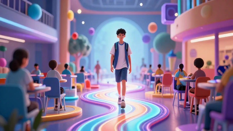 Vocación: Qué es, aspectos y características clave 3 Estudiante en vibrante ruta académica brillante