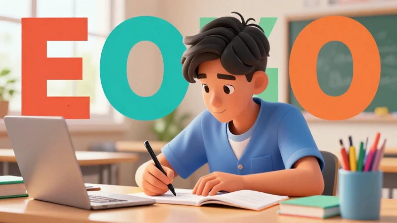 Estudiante concentrado en entorno educativo vibrante