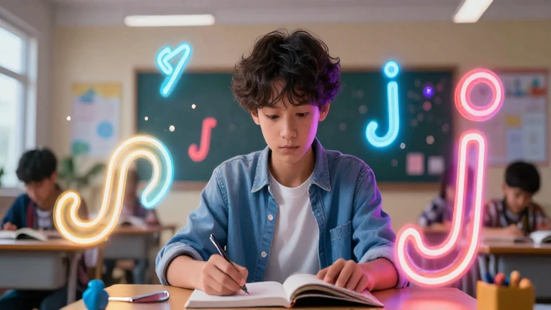 Vocales Fuertes y Débiles: 100 Ejemplos para Aprender 10 Estudiante enfocado en moderno aula vibrante