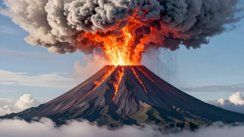 Volcán: Concepto, Tipos, Partes, Características y Ejemplos 4 Erupción volcánica épica, detallada y profesional