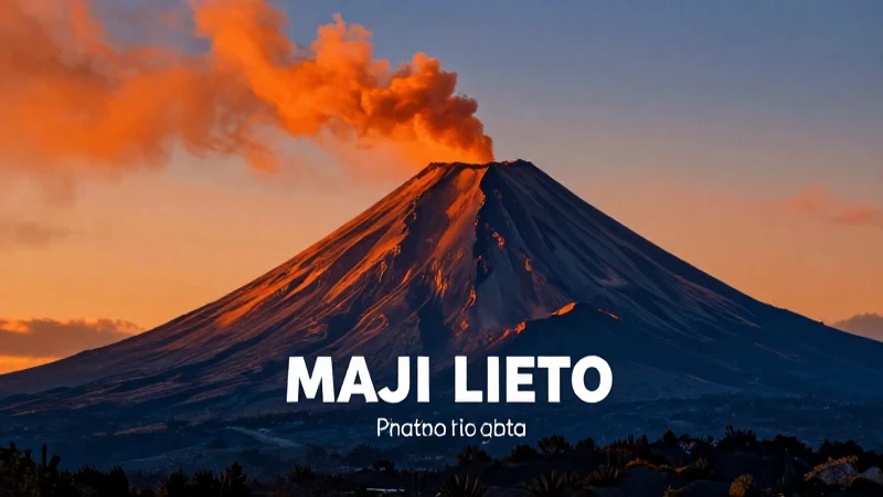 Volcán: Concepto, Tipos, Partes, Características y Ejemplos 6 Silueta volcánica majestuosa con colores vibrantes