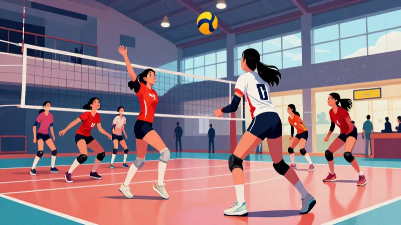 Estudiantes mexicanos juegan voleibol dinámico