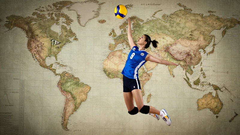 Volleyball profesional dinámico con estética vintage