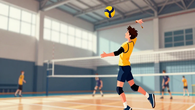 Voleibol dinámico: jugador potente en un gimnasio profesional