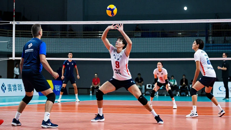Voleibol: Concepto, Movimiento, Árbitros y Ayudantes 5 Jugadores de voleibol en acción en portada editorial