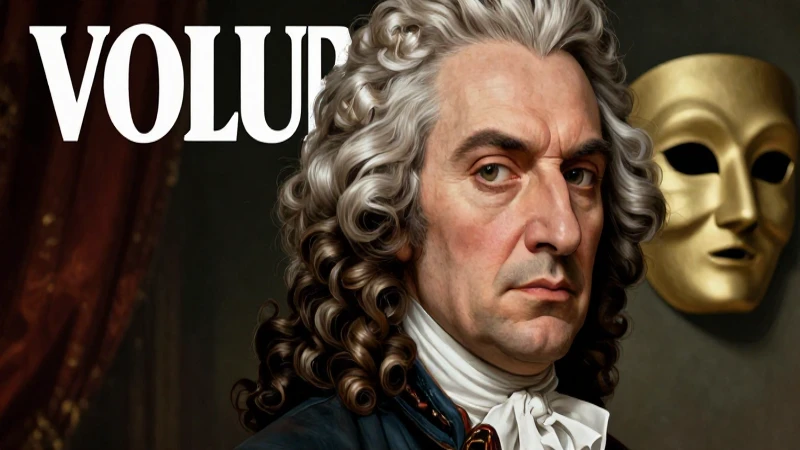 Voltaire: Biografía y Obras Literarias del Ilustre Filósofo 5 Retrato dinámico de Voltaire con toque satírico
