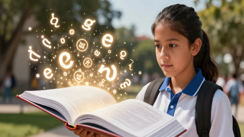 Ilustración vibrante de estudiante mexicano estudiando
