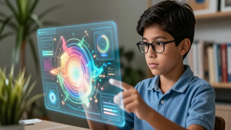 Ilustración: mexicano aprende en tecnología digital