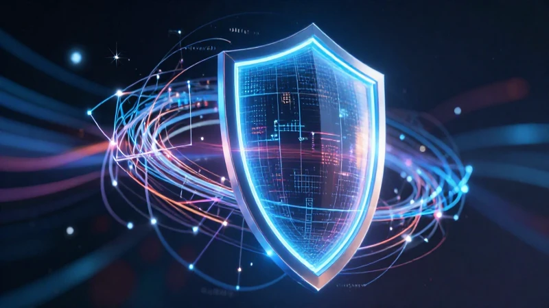 Escudo digital brillante con estética de seguridad profesional