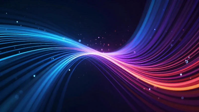 Diseño web elegante con flujos de datos vibrantes
