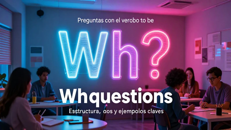 Portada educativa sobre preguntas Wh-Questions