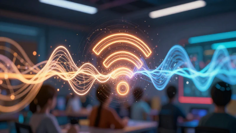 Qué es el WiFi, cuáles son sus tipos, funciones y cómo opera 7 Ondas WiFi digitales vibrantes en un entorno educativo dinámico