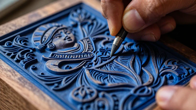 Xilografía: definición, origen y clasificación explicada 3 Manos tallando madera con vibrantes colores