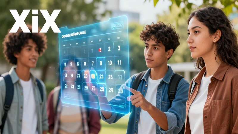 Conoce el año actual con Xix: respuesta fácil y sin complicaciones 4 Estudiante consulta calendario holográfico moderno