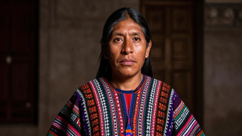 Retrato dinámico zapoteco en textil moderno